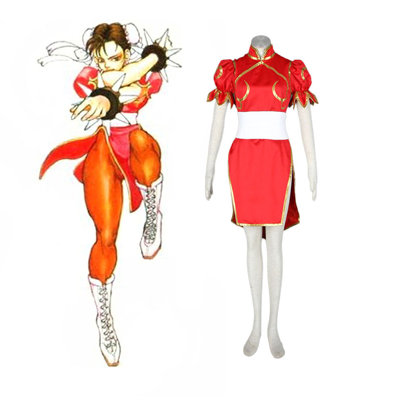 Street Fighter Chun-Li 4 Red Cosplay Costumes Canada