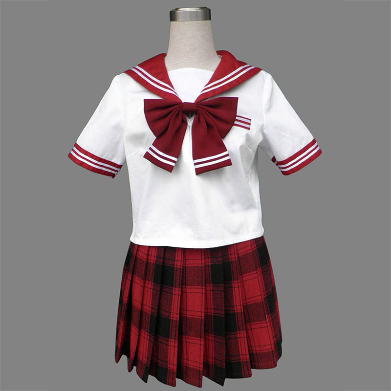 Sailor Uniform 6 Red Grid Cosplay Costumes Canada
