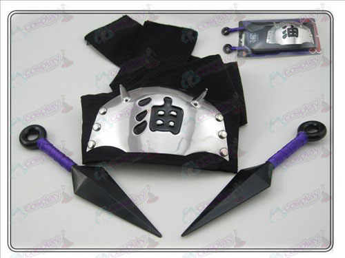 Naruto headband + dual purple black oil having no (three-piece)