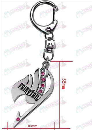 Fairy Tail Keychain with diamond (pink diamond)