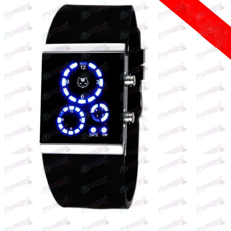 Natsume's Book of Friends Accessories Korean version of the black cat teacher signs LED Watch