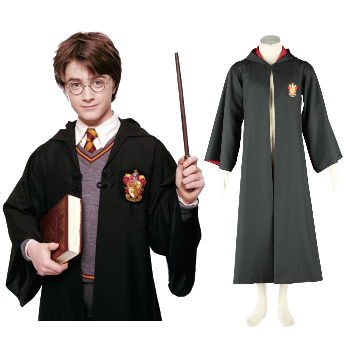 Harry Potter Gryffindor Uniform Cloak Cosplay Costumes Canada