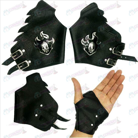 Bleach Accessories logo silver leather gloves