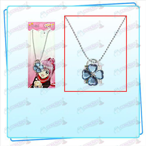 Shugo Chara! Accessories lock necklace (silver lock blue diamond)