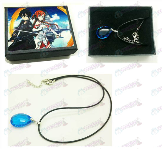 Sword Art Online Accessories Yui heart sapphire drop necklace