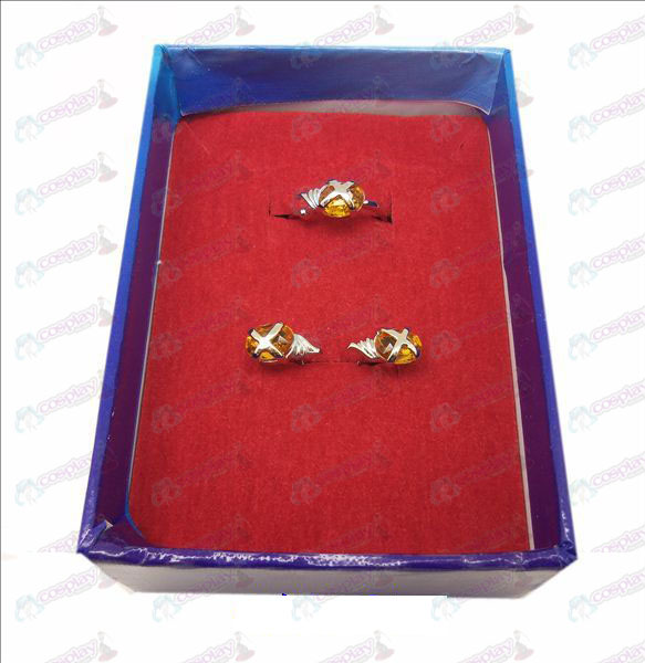 D Shakugan no Shana gemstone ring + earrings (small ring orange)