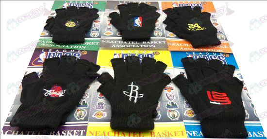 Basketball half-finger glove embroidery (6 pairs / set)