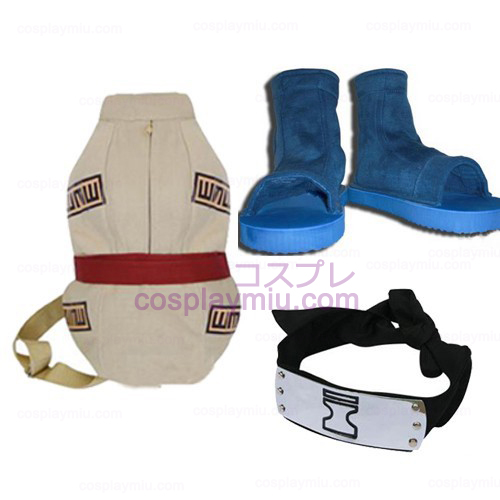 Naruto Shippuden Gaara Red Cosplay Costume and Accessories Set