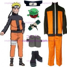 Naruto Shippuden Uzumaki Cosplay Costume and Accessories Set