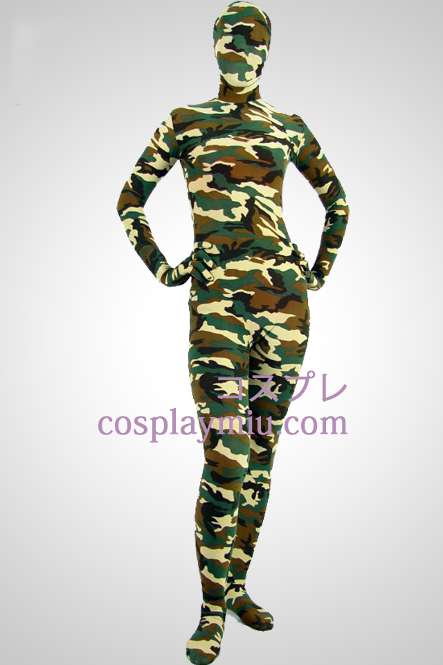 Camouflage Partten Lycra Spandex Zentai Suit