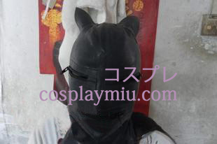 Black Doglike Latex Mask with Zippers in the Eyes and Mouth