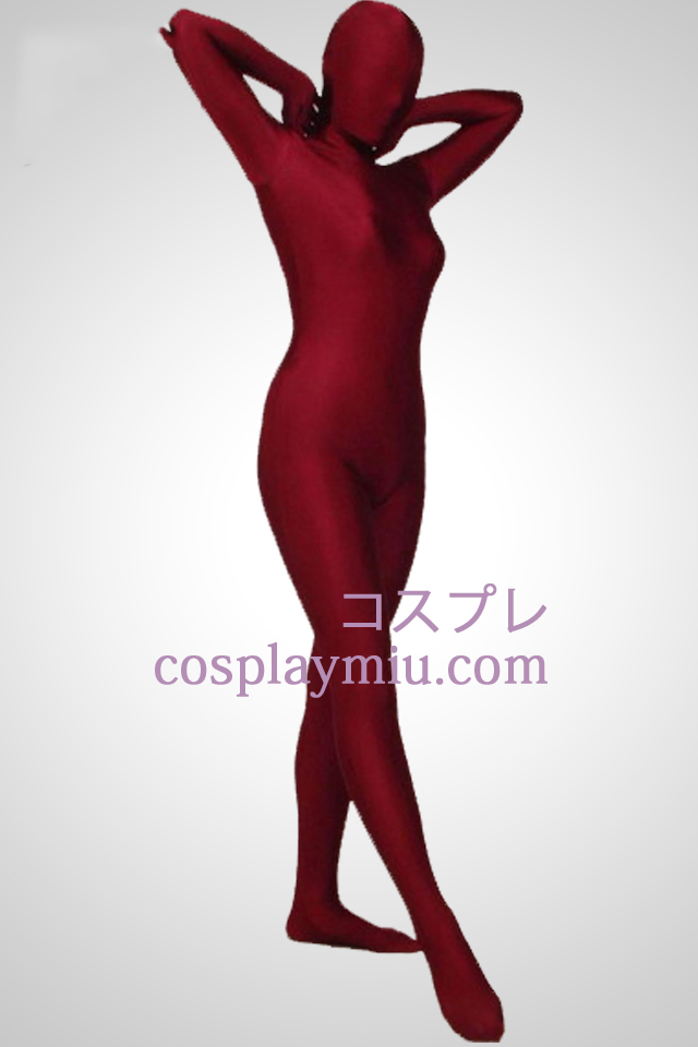 Dark Red Full Body Lycra Spandex Zentai Suit